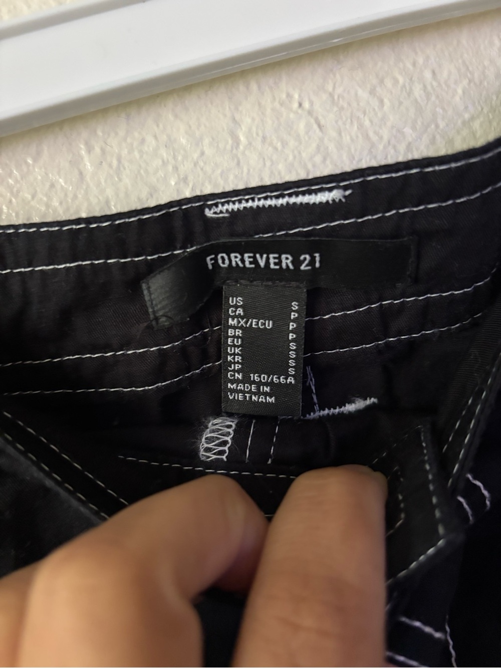 Forever 21 Black Maxi Skirt with White Contrast Stitching - Picture 4 of 5